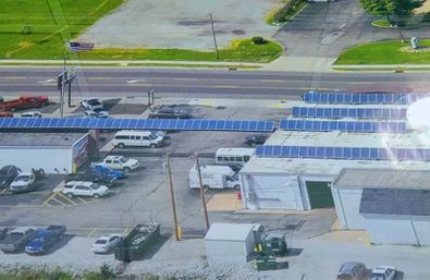 Solar panels in McCormick Motors parking lot